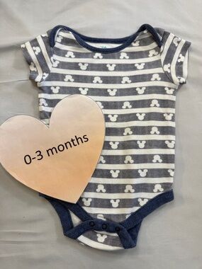 Disney - Navy and White Mickey Mouse Bodysuit Onesie